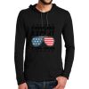 100% Ring Spun Cotton Long Sleeve Hooded T Shirt Thumbnail